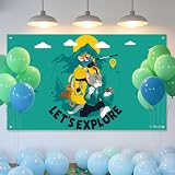 Tom and Jerry Forest Photography Backdrop, Let’s Explore Background Banner Birthday Party Gender Reveal Decor Wall Tapestry Curtain Picnic Mat Indoor Outdoor(Style 2)