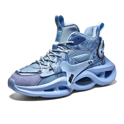 Genérico Zapatillas de Baloncesto Antideslizantes y Resistentes al Desgaste for Hombre, for Correr en Interiores Exteriores, Deportivas Casuales Moda Zapatos para Caminar(Blue,41 EU)
