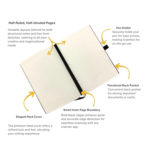 Image of Infinote Classic Reusable Stone Paper SmartNotebook Planner - Powered by App, Includes 1 Erasable Pen - Medium 12 X 19.5, White, 83