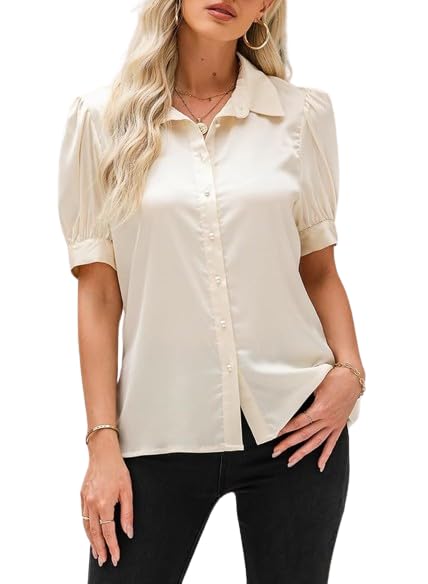 bhikadiya Women's Satin Solid Half Sleeves Regular Fit Casual Shirt-picture-39