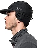 Ohren- und Nackenschutz Jack Wolfskin TEXAPORE WINTER CAP wasserdichte Kappe, Black, L