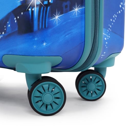 Image of NOVEX Original Disney Princess Hard Sided Polycarbonate Kids Trolley Bag for Travel | Turquoise Blue, 22 - Inch | Spinner Luggage /Suitcase with 4 Wheels | Unique Bags for Cute Girls Kid