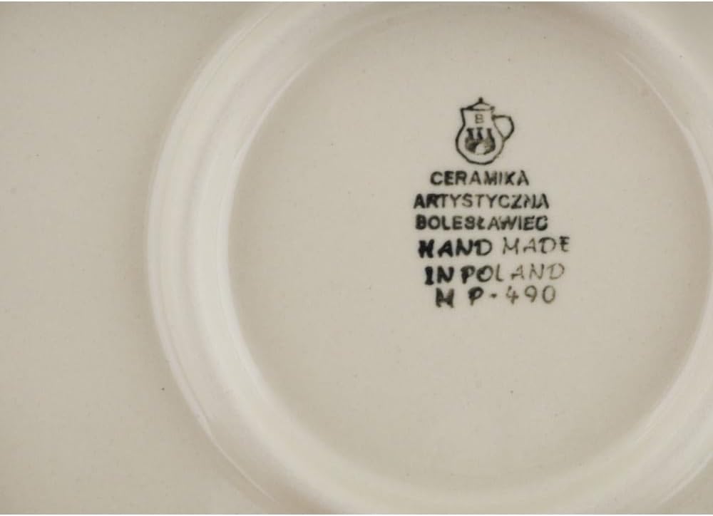 Polmedia Polish Pottery Dinner Plate - Babcia's Garden Pattern Handmade in Boleslawiec Poland by Ceramika Artystyczna + Certificate of Authenticity