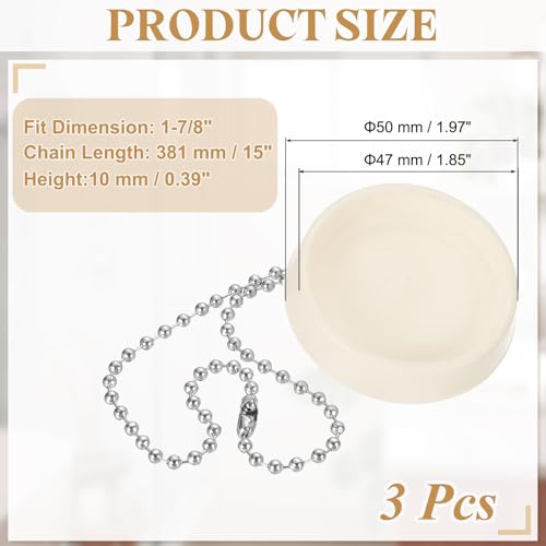Tapón para desagüe de bañera de goma blanco x3 miniatura 2