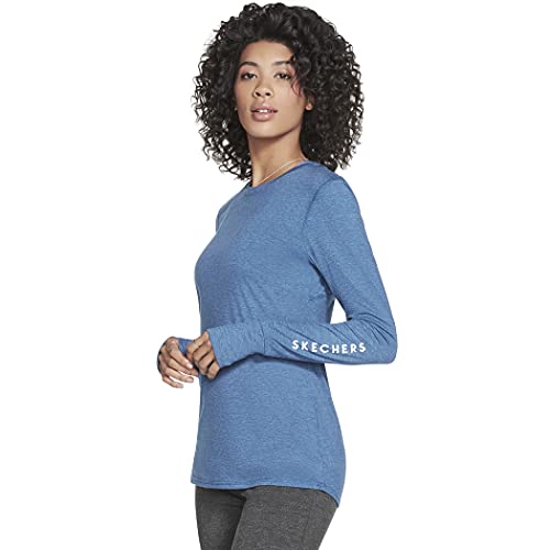 Skechers Women's Flow Long Sleeve Top, Serenty Blue, Large #TOP16