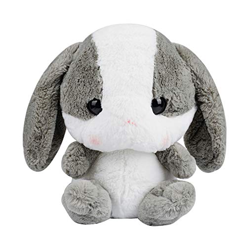 Mochila de Conejo de Peluche Grande de 22 Pulgadas con Bolsillo-Gris