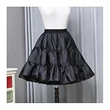 Enagua de Tul Corta con Burbujas, tutú y Falda cancán abullonada for Vestidos Novia Gala para Mujer(Black,50cm)