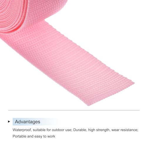Image of MECCANIXITY Lightweight Polypropylene Webbing Strap 0.8 inch 10 Yard Backpack Strapping Band Pink for Outdoor Luggage Cargo Straps