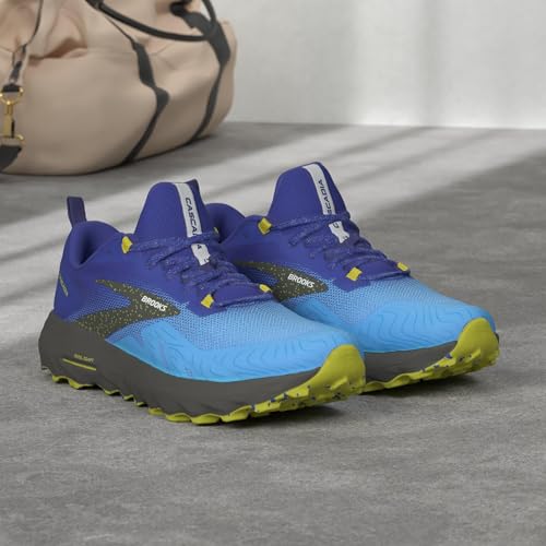 Brooks Men’s Cascadia 17 Trail Running Shoe - Blue/Surf The Web/Sulphur - 9 Medium