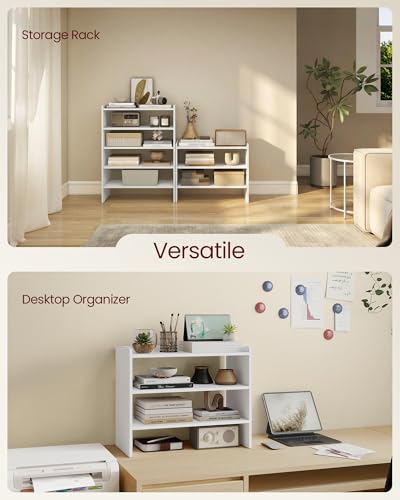Image of VASAGLE Shoe Rack for Closet, Stackable Organizer Shelf | Stackable Shoe Organizer Shelf for Entryway, 3 Tiers, 11.7 x 24.4 x 21.3 Inches, White, CUSTOS Collection, ULBS063WZ01S
