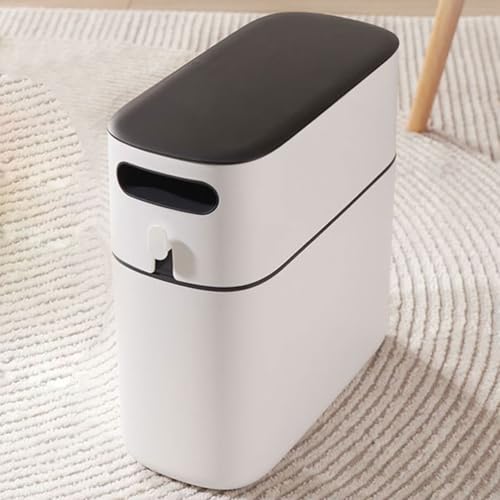 Cubo de basura rectangular estrecho y decorativo para armario 7