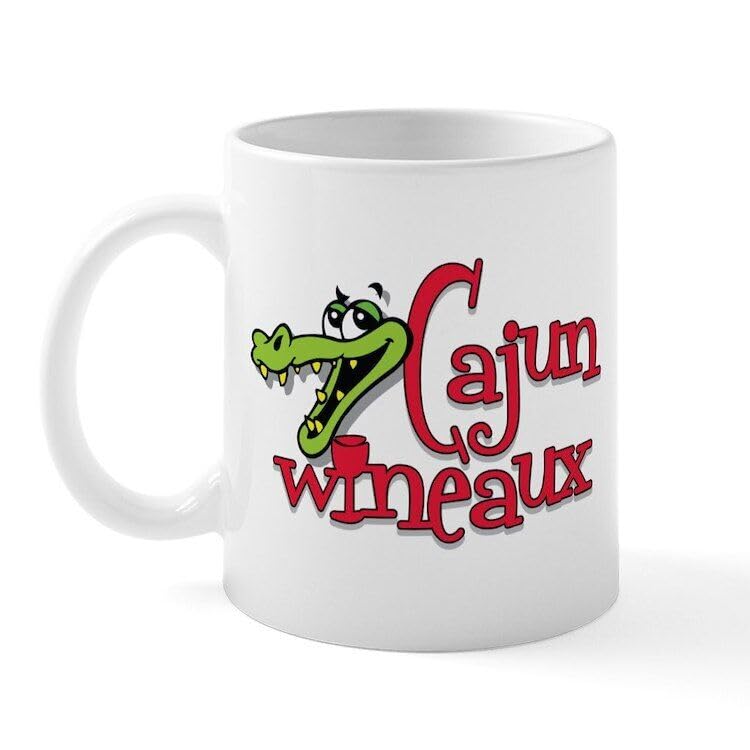 MUGS TRADER Cajun Wineaux Gator Mug 11 oz Ceramic Mug (356010084) Printed Coffee and Tea Ceramic Mug- 320 ML Ceramic Coffee Mug 7578