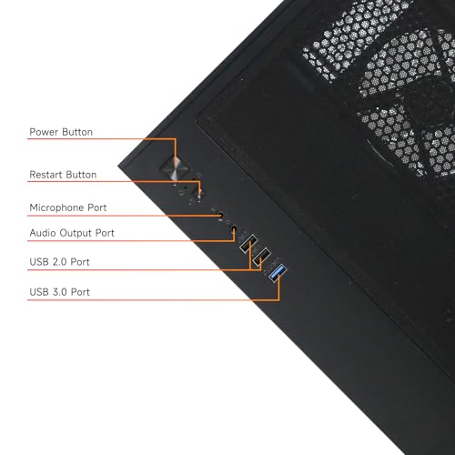 Image of ALCPOK Gaming PC Desktop, AMD Ryzen 7 5700G 3.8GHz, 16GB DDR4 3200MHz RAM, 1TB NVMe SSD, 550W Bronze Power Supply, ARGB Fans,Tower Computer for Office,Photo Editing