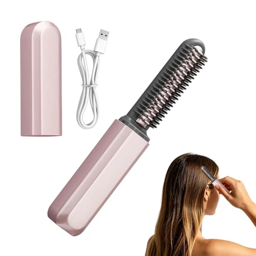 Mini Hair Straightener Tool, Straightening Curling Portable, Rechargeable Cordless Aid with Sturdy Build, Comfortable Reliable Daily Use, Premium Quality Styling Accessory, Women Girls Men Home