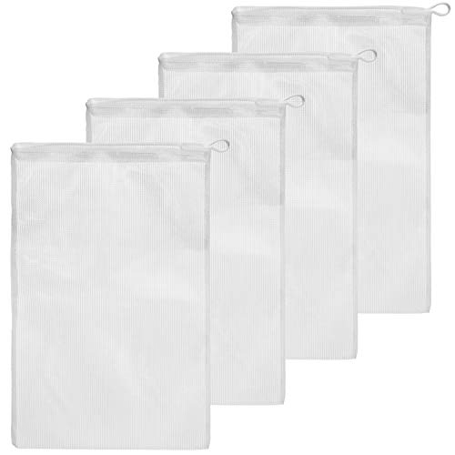 4 Pack Koi Pond Mesh Media Filter Bags - High Flow 500 Micron - 8 inch by 12 inch Pouch with Drawstr 4 Pack Koi Pond Mesh Media Filter Bags - High Flow 500 Micron - 8 inch by 12 inch Pouch with Drawstr