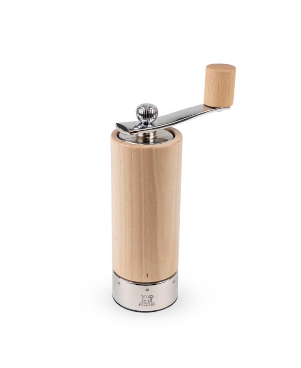 PEUGEOT - Moulin à Sel Isen u'Select 18 cm - 6 Réglages De Moutures Prédéfinies - Innovation Sel Glace, Mécanisme Zirlion - En Bois de Hêtre Naturel PEFC et Inox - Fabrication Française