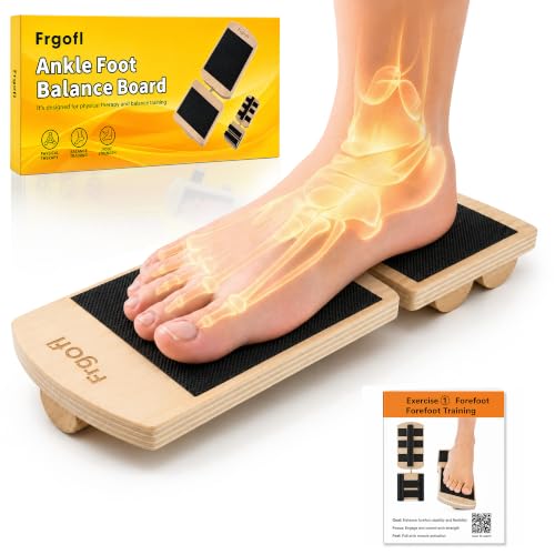 Frgofl Balance Board for Ankle Strengthening & Physical Therapy - Adjustable Single Leg Board for...