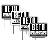 VIBE INK Beto O'Rourke 2022 State for Texas Governor 24'x18' Yard Sign with Metal Wire Stake Stand...