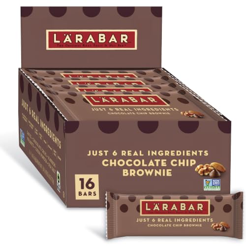 Larabar Chocolate Chip Brownie Fruit and Nut Bars, Gluten Free and Vegan, 16 Ct, 25.6 oz