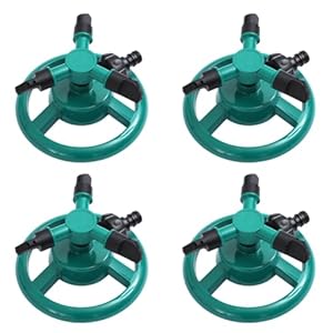 Fivetwofive Automatische sproeier, 360 graden, automatische roterende sproeier, tuingereedschap, gazon, sprinkler, groen
