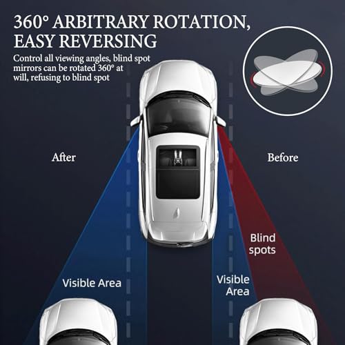 2 Pack Heart Blind Spot Mirrors, Heart Shaped Wide Angle Convex Rearview Side Mirrors, Cute Frameless Stick-On Car Accessories for Women, SUVs, and Trucks - Thumbnail 4