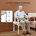 32.6 in H Bedside Commodes Chair, Portable Toilet Chair W/Pu-Coated Double-Bucket + Brush + Trash Bags + Motion-Sensor Light, Height Adjustable Commode Toilet for The Elderly, Disabled. (Grey White)