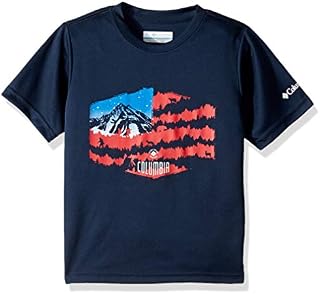 Columbia Boys Peak Freak Short Sleeve Shirt, Collegiate Navy Americana, X-Small