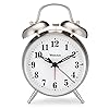 Westclox big ben twin bell alarm clock loud alarm clock for heavy sleepers battery operated metal clock with backlight for bedside table bedroom kids room desk silver 4  urban country home decor