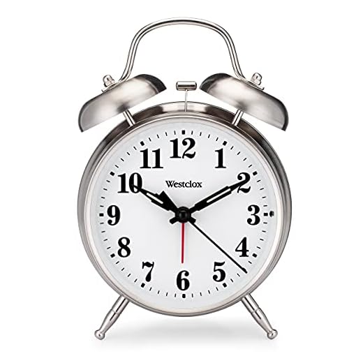 Westclox -Big Ben Twin Bell Alarm Clock | Loud Alarm Clock for Heavy Sleepers | Battery Operated Metal Clock with Backlight for Bedside Table, Bedroom, Kids Room, Desk (Silver, 4")