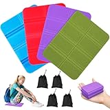 Nadisean 4er Pack Sitzkissen Outdoor Faltbar, 4 Farben Sitzunterlage Outdoor Wetterfest, Thermo Sitzkissen Faltbar mit 4 Aufbewahrungstasche, Sitzmatte Outdoor für Wandern Tribüne Picknick Camping
