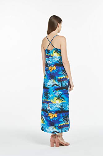 Image of Hawaii Hangover Family Matching Hawaiian Clothes, Sunset Blue | Family matching Hawaiian outfits, Sunset Blue, lightweight rayon, machine washable, tropical print, luaus, cruises