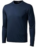 DRI-EQUIP Youth Long Sleeve Moisture Wicking Athletic Shirts. Youth Sizes XS-XL, True Navy, Large