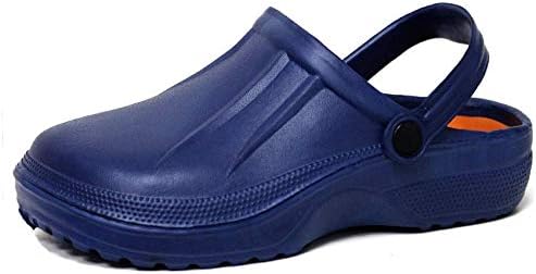 Mens Ladies EVA Garden Hospital Chef Nurse Beach Slip On Clogs Mule Slippers Rubber Pool Sandals Size 4-11 (Navy Mens, 8)
