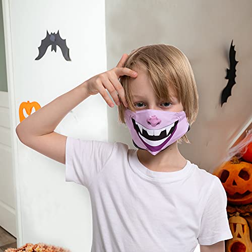 Joyin 6 Pcs Halloween Funny Reusable Washable Face Cloth Covers For Kids & Adults, 6 Design Halloween Pattern Adjustable Elastic Ear Loop For Halloween Indoors & Outdoors Use #TOP4