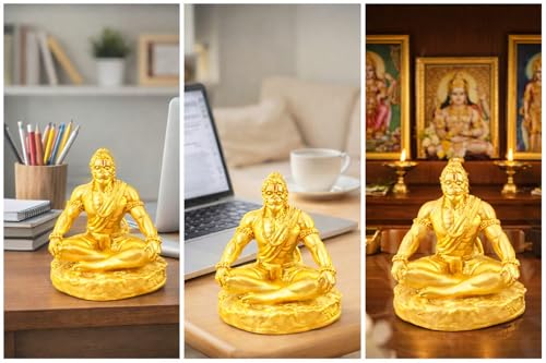 Image of Yadava Bahubali Hanuman Ji Idol for Car Dashboard & Home | Bajrangbali Murti for Pooja Temple, Office & Spiritual Decor