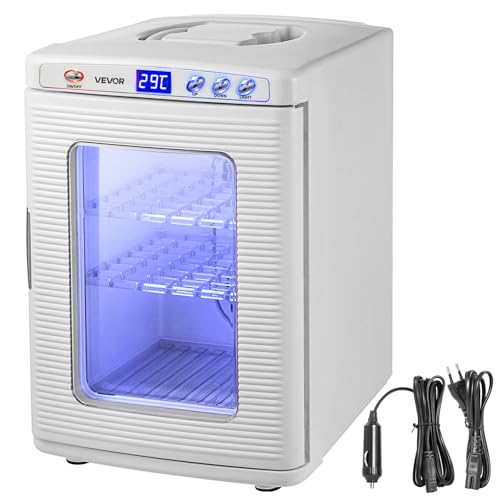 VEVOR Reptile Incubator, 25L Scientific Lab Incubator, Cooling and Heating 5 °C to 42 °C Automatic Incubator, 12V/110V White Reptile Egg Breeding Hatchery Work for Thermostats Snakes and Turtles