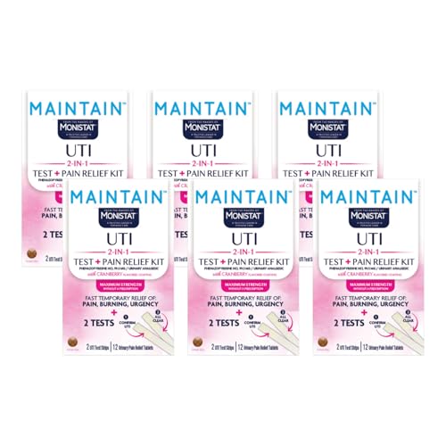 Image of Monistat, Maintain Kit, 2-in-1 2 Test Strips and 12 Pain Relief Tablets (6pack)