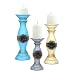 Besti Vintage Pillar Candle Holders (3-Piece Set) Tall, Decorative Metal Home Accents and Decor | Modern Kitchen, Dining, Living Room Decorations | Modern Shabby Chic