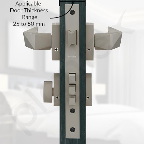 Image of Plantex Mortise Door Lock for Home /Main Door Lock Set /Mortice Lock Set with Brass Lock Body & Cylinder (7129, Satin White)