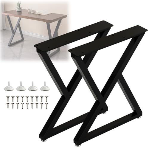 Patas de mesa de metal, 28 pulgadas, ajustables, resistentes, juego de 2 para mesas de comedor, escritorio y mesas de café