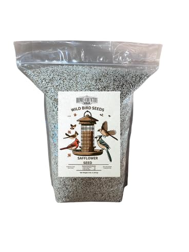 Home and Country USA Safflower Bird Seed - 3 lbs Bag Safflower Seed Ideal for Wild Bird Feeding and Bird Feeders