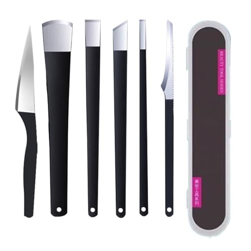 JYNXOR 6 Pcs Kit Pedicura, Pedicura Profesional para Pies, Cuchillos de Pedicura de Acero Inoxidable, Conjunto de Cuchillos de Pedicura para Pedicura, Eliminación de Piel Muerta, Callos, Manicura