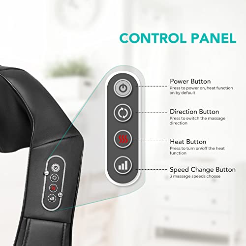 Massagegerät Nackenmassagegerät mit Wärme , Shiatsu Rückenmassagegerät mit 3D-Massage für Schulter Nacken Rücken im Büro Zuhause - Image 4