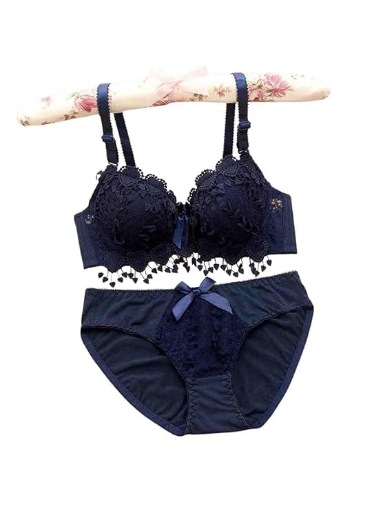 Experience Comfort and Style with Our Bra and Panty Set Combo, Crafted from Soft Poly Cotton for a Breathable (in, Numeric, 38, Blue)-image-43