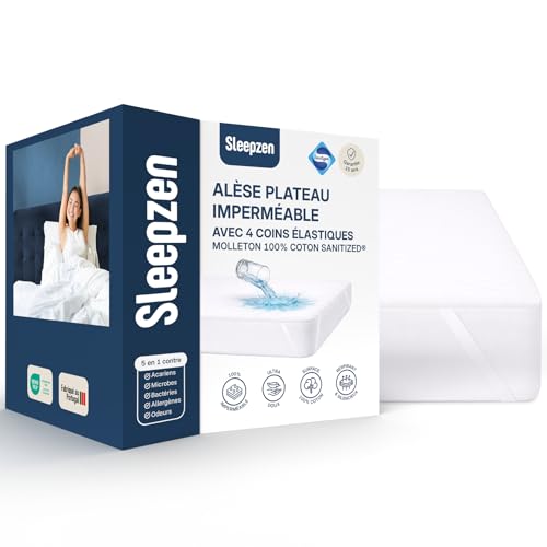 Protège Matelas 100x200 cm SLEEPZEN en Coton pour Lit Simple