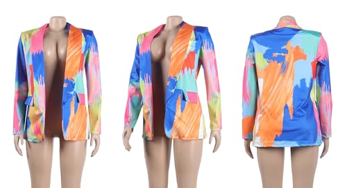 XZLUFNY Blazers Jacket for Women Office Work Business Multicolor Long Sleeve Open Front Coat3