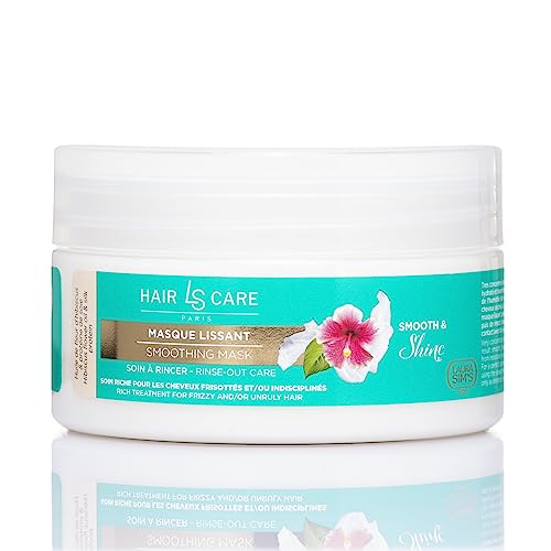 Mascarilla alisante – Smooth & Shine – Raides, ondulados, rizados, crepus – Cuidado del cabello – Natural – Flor de hibisco – Proteína de seda – Activador de hebillas