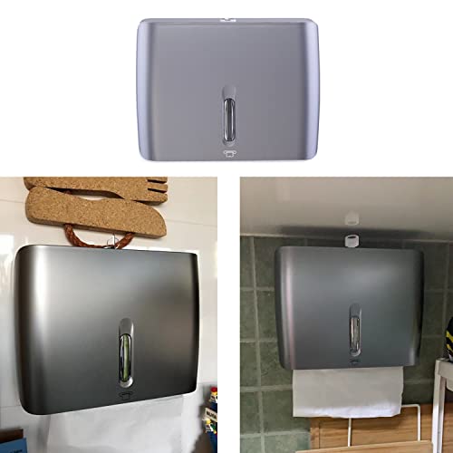 PLUSSEN Paper Towel Dispenser Wall Mount Commercial with Lock 1 Pack,Universal Multifold Tri Fold Paper Hand Towel Holder,Compact Toilet Tissue Dispensers for Bathroom Kitchen Office (Silver) - Thumbnail 6