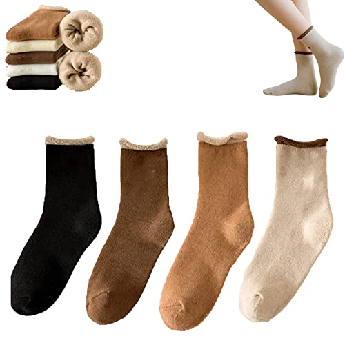 Lovely Smile Face Cotton Socks, Cartoon Smiley Face Socks, Autumn Winter Thermal Ankle Sock (4 PCS A)