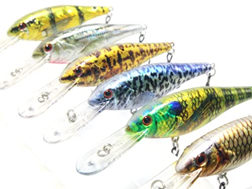 wLure Minnow Crankbait for Bass Fishing Bass Lure Jerkbait Fishing Lure (HC187KB, with Tackle Box)